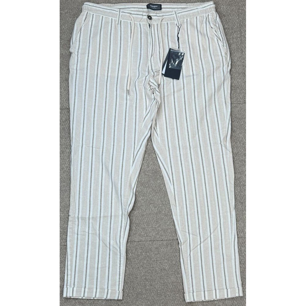 NOHOW Liam‎ Striped Beige Men's Casual Pants Size EU 54 US 40